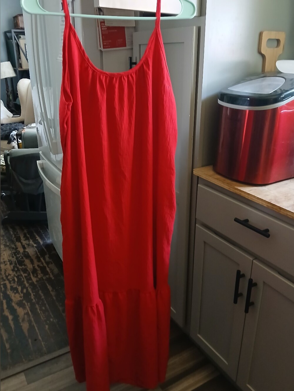 Red Spaghetti-Strap Maxi Dress - Classic Summer Slip
